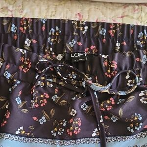LOFT Dark Floral Drawstring Shorts
